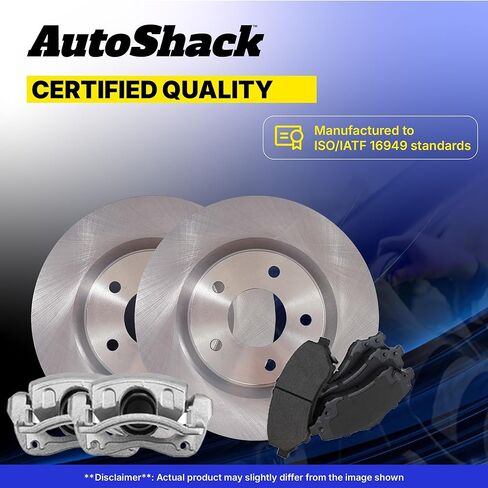 دوارات الفرامل ذات فتحات تهوية أمامية من AutoShack + وسادات سيراميك ممتازة + مجموعة فرامل 8 قطع بديلة لـ 2001-2007 Toyota Sequoia 2000-2006 Toyota Tundra 12.55 بوصة (318.72 مم) in Kuwait