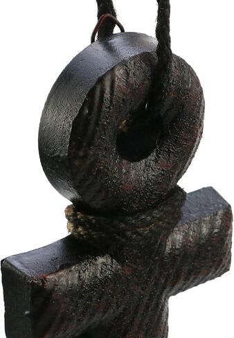 Mewutal 2 PCS 11" Wooden Ship Steering Wheel and 13" Wood Anchor Black Boat Rudder Anchor with Rope Nautical Theme Wall Decor Ornament for Home Decoration (11" Boat Wheel + 13" Anchor) in Saudi Arabia