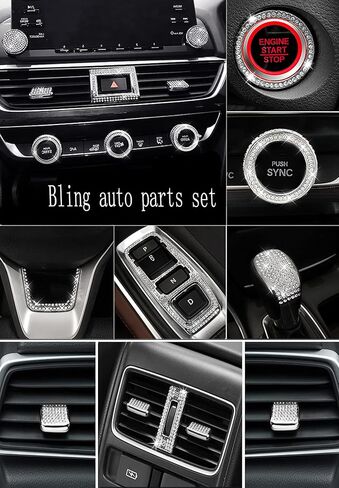 CONGCONG Bling Rhinestones Gear Shift knob Trim for Honda Accord Sport EX EX-L Touring Sedan Inspire 2018-2022 in Saudi Arabia