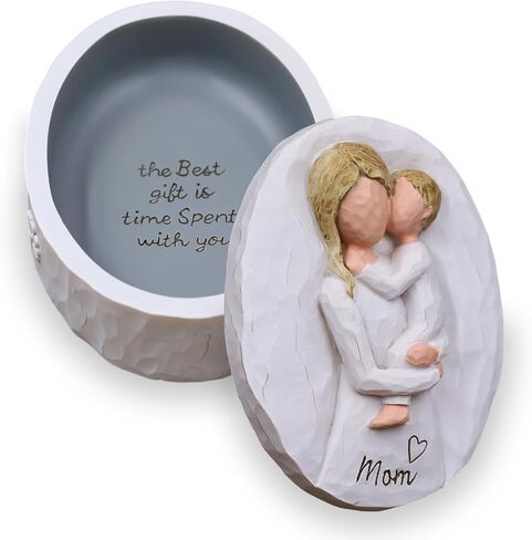 Gifts for Mom, Gift for Mom from Son Daughter, Moms Gifts for Birthday, Mother’s Day and Christmas, Sculpted Hand-Painted Keepsake Box in Saudi Arabia