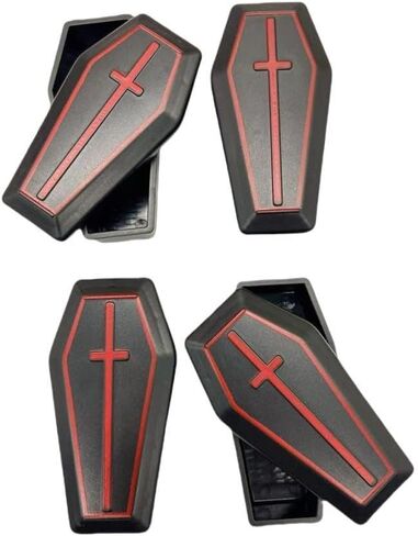 صناديق زينة على شكل نعش، مجموعة من 4 قطع، باللون الأسود مع لمسات حمراء in Kuwait