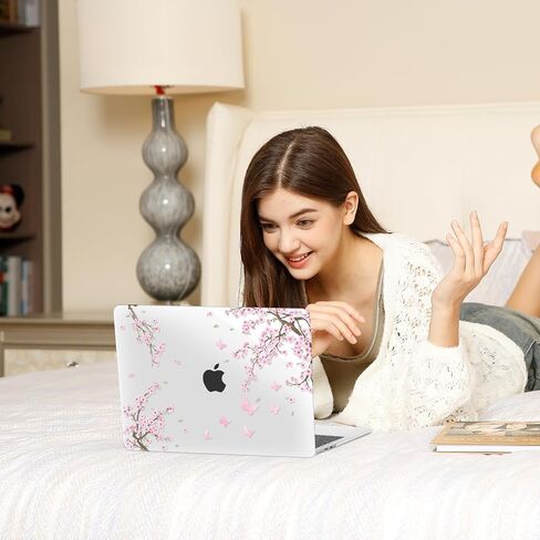MOSISO Compatible with MacBook Air 13 inch Case M5 2026 M4 2025 M3 M2 2024-2022 A3449 A3240 A3113 A2681, Hard Shell&Keyboard Cover&Screen Film&Type C for MacBook Air 13.6 Case, Dancing Cherry Blossoms in Saudi Arabia