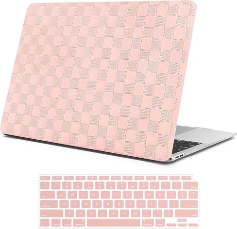 iPAPA متوافق مع حافظة MacBook Air 13 بوصة 2021 2020 2019 2018 A2337 M1 A2179 A1932 Touch ID، غطاء صلب للكمبيوتر المحمول من الجلد الناعم اللامع + غطاء لوحة مفاتيح لجهاز MacBook Air 13.3 بوصة، أرجواني لامع in Saudi Arabia