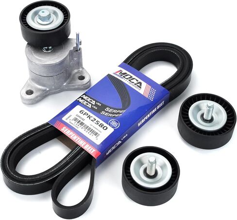 MOCA Serpentine Belt Component Kit Fit for Dodge 2009-2017 Journey 2.4L, for Jeep 2008-2017 Compass 2.0L 2.4L, 2008-2016 Patriot 2.4L 2.0L, for Chrysler 2011-2014 200 2.4L in Saudi Arabia