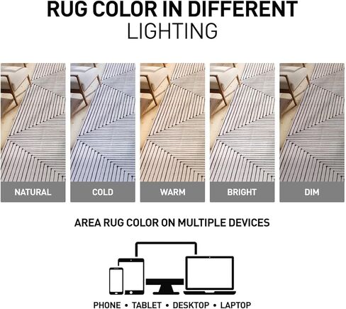 Rugshop Marbella Bohemian Stripes Washable Non Slip Runner Rug 2' x 6' Beige in Saudi Arabia