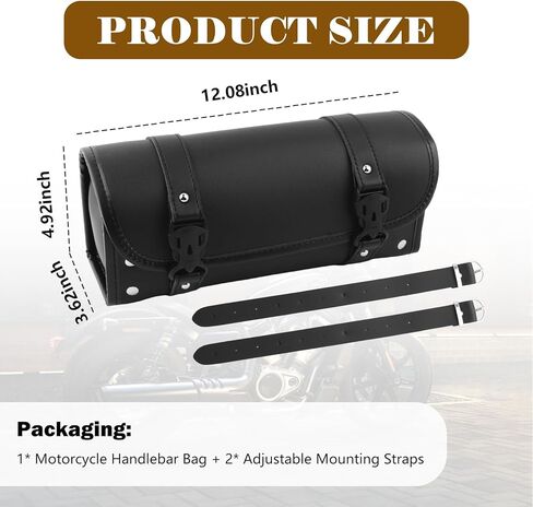 2026 New Motorcycle Handlebar Bag,Leather Waterproof Motorcycle Fork Bag for Storing Gloves/Sunglasses/Phones,Universal Motorcycles Tool Bags Motorcycles Accessories in Kuwait