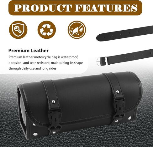 2026 New Motorcycle Handlebar Bag,Leather Waterproof Motorcycle Fork Bag for Storing Gloves/Sunglasses/Phones,Universal Motorcycles Tool Bags Motorcycles Accessories in Kuwait