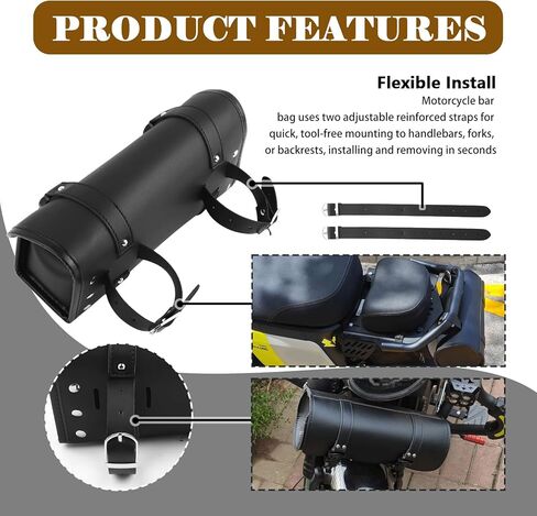 2026 New Motorcycle Handlebar Bag,Leather Waterproof Motorcycle Fork Bag for Storing Gloves/Sunglasses/Phones,Universal Motorcycles Tool Bags Motorcycles Accessories in Kuwait