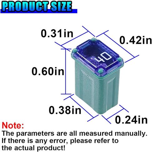 10PCS 40 Amp Car Micro Cartridge Fuses, Slow Blow FMM Mcase Female Fuses, Low Profile Mini Box Shaped Fuse Replacement, Standard Automotive Fuse for Truck SUV Boat(40A) in Saudi Arabia