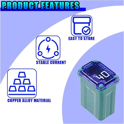 10PCS 40 Amp Car Micro Cartridge Fuses, Slow Blow FMM Mcase Female Fuses, Low Profile Mini Box Shaped Fuse Replacement, Standard Automotive Fuse for Truck SUV Boat(40A) in Saudi Arabia