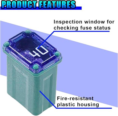 10PCS 40 Amp Car Micro Cartridge Fuses, Slow Blow FMM Mcase Female Fuses, Low Profile Mini Box Shaped Fuse Replacement, Standard Automotive Fuse for Truck SUV Boat(40A) in Saudi Arabia