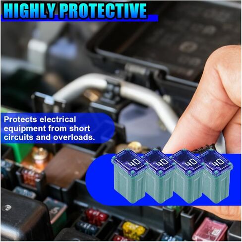 10PCS 40 Amp Car Micro Cartridge Fuses, Slow Blow FMM Mcase Female Fuses, Low Profile Mini Box Shaped Fuse Replacement, Standard Automotive Fuse for Truck SUV Boat(40A) in Saudi Arabia