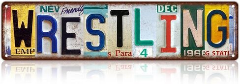 Vintage Sport Street Sign Wrestling Wall Decor Metal Tin Signs for Bar Home Bedroom Garage in Kuwait