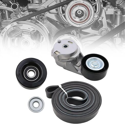Drive Belt Tensioner Fit for Chevy Trailblazer 2002-2006, Fit for GMC Envoy 2002-2006, Fit for Bravada 2002-2004, Fit for Ascender 2003-2005, Fit for Buick 2004-2006 Pulley Kit in Saudi Arabia