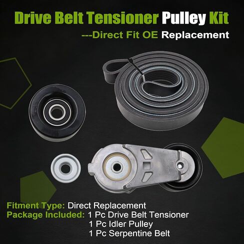 Drive Belt Tensioner Fit for Chevy Trailblazer 2002-2006, Fit for GMC Envoy 2002-2006, Fit for Bravada 2002-2004, Fit for Ascender 2003-2005, Fit for Buick 2004-2006 Pulley Kit in Saudi Arabia