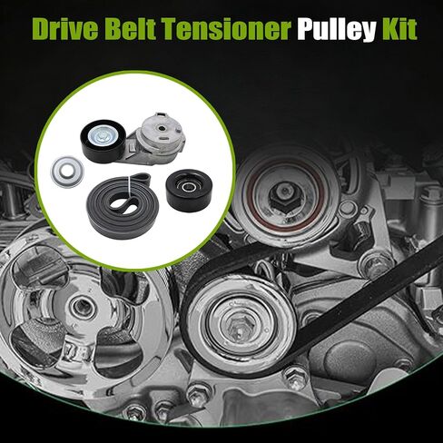 Drive Belt Tensioner Fit for Chevy Trailblazer 2002-2006, Fit for GMC Envoy 2002-2006, Fit for Bravada 2002-2004, Fit for Ascender 2003-2005, Fit for Buick 2004-2006 Pulley Kit in Saudi Arabia