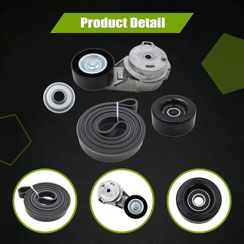 Drive Belt Tensioner Fit for Chevy Trailblazer 2002-2006, Fit for GMC Envoy 2002-2006, Fit for Bravada 2002-2004, Fit for Ascender 2003-2005, Fit for Buick 2004-2006 Pulley Kit in Saudi Arabia
