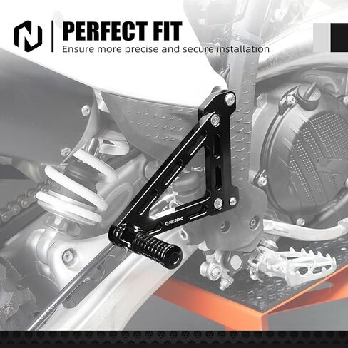 NICECNC Black Dirt Bike Passenger Foot Peg Footrest Bracket Set Compatible with KTM 125-450 XC/SX/XCF/SXF 2023-2025 150-500 EXC/EXCF/XCW/XCF-W/XW-F 2024-2025,Aluminum in Saudi Arabia