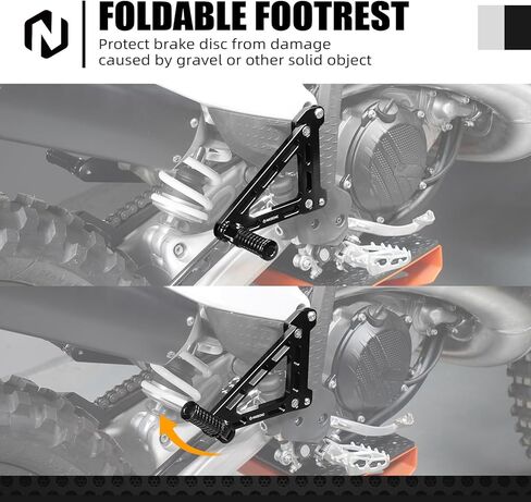 NICECNC Black Dirt Bike Passenger Foot Peg Footrest Bracket Set Compatible with KTM 125-450 XC/SX/XCF/SXF 2023-2025 150-500 EXC/EXCF/XCW/XCF-W/XW-F 2024-2025,Aluminum in Saudi Arabia