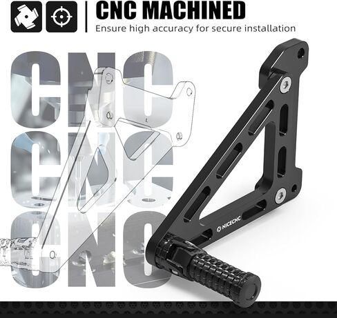 NICECNC Black Dirt Bike Passenger Foot Peg Footrest Bracket Set Compatible with KTM 125-450 XC/SX/XCF/SXF 2023-2025 150-500 EXC/EXCF/XCW/XCF-W/XW-F 2024-2025,Aluminum in Saudi Arabia