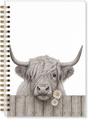 Shescrzionu Highland Cow notebook for women, Cute highland cow gifts for Girls, Funny spiral journal for Teen Girls, Pretty notebook cute Kawaii Diary Writing journal for Women and Teens-B02 in Saudi Arabia