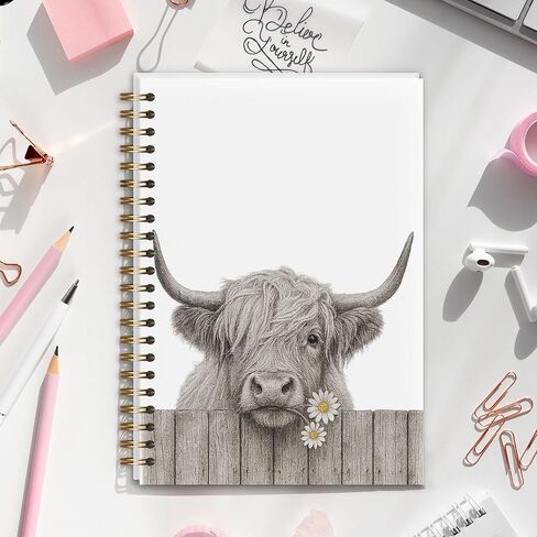 Shescrzionu Highland Cow notebook for women, Cute highland cow gifts for Girls, Funny spiral journal for Teen Girls, Pretty notebook cute Kawaii Diary Writing journal for Women and Teens-B02 in Saudi Arabia