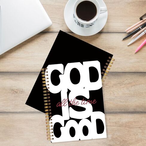 دفاتر God Is Good للوازم المدرسية المسيحية، لوازم مكتبية سوداء للنساء المكتبية، مجلة الصلاة للمرأة، دفاتر يوميات الكتاب المقدس للمدرسة المكتبية، 5.5x8.3 بوصة in Kuwait