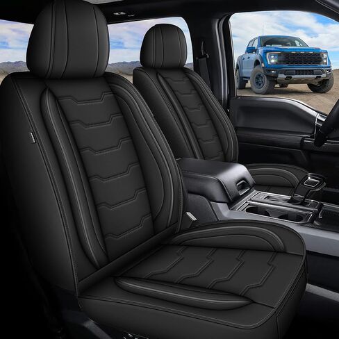 TTX LIGHTING Seat Covers for Ford F150 2009-2025 2026, F250 F350 F450 2017-2025 2026: 5 Seat Full Set Truck Seat Covers Custom Waterproof Leather (Black) in Saudi Arabia