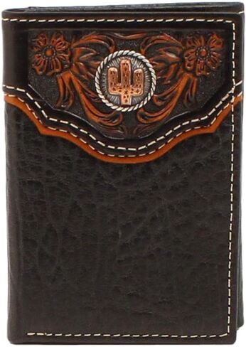 M&F Western Products N500004201 Ti-fold Floral Embossed Overlay CTS CNC Nocona Wallets, Black in Kuwait