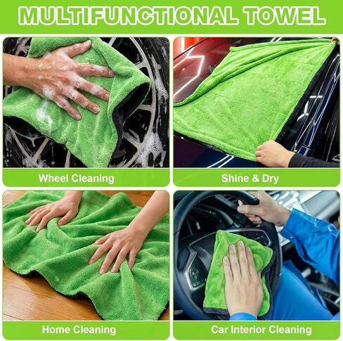 Boao 2 Pack Car Drying Towels 48"x24" Extra Large Microfiber Towels for Cars 1400gsm Super Absorbent Car Detailing Drying Towel Streak Free Lint Free No Water Spots Double-Twist Pile in Saudi Arabia
