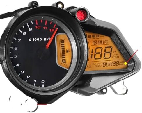 Digital Tachometer Speedometer with Odometer Trip Meter Fuel Gauge Gear Indicator 12V Compatible with 200NS Motorcycle in Kuwait