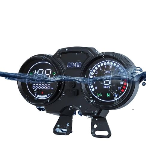 Motorcycle Instrument LED Digital RPM Meter Tachometer Odometer Beam Right Turn Compatible with GN125 in Kuwait