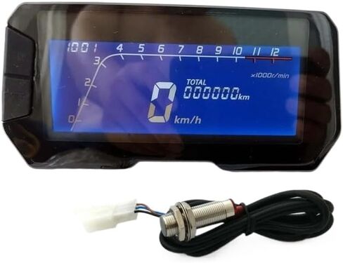 LCD Digital Tachometer Speedometer Odometer 8-18V 12000RPM Compatible with 2 4 Cylinder Motorcycle in Kuwait