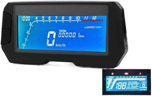 LCD Digital Tachometer Speedometer Odometer 8-18V 12000RPM Compatible with 2 4 Cylinder Motorcycle in Kuwait