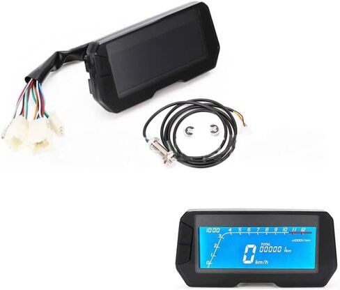 LCD Digital Tachometer Speedometer Odometer 8-18V 12000RPM Compatible with 2 4 Cylinder Motorcycle in Kuwait