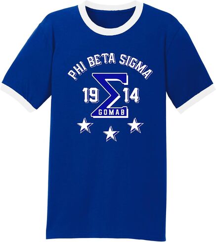Phi Beta Sigma Three Stars Graphic Ringer T Shirt in Kuwait