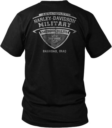Harley-Davidson Military, Overseas Tour Baghdad Afghanistan Black Skull Men’s T-Shirt in Saudi Arabia
