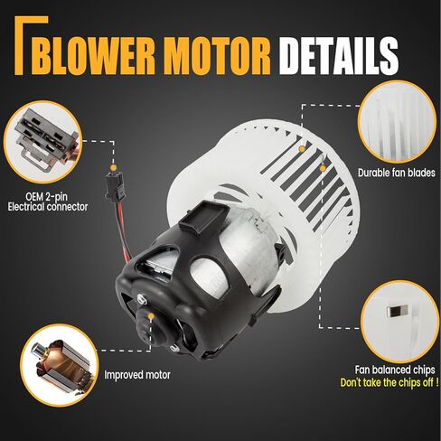 GSPSCN 700294 AC Blower Motor with Fan for BMW 528i 535d 535i 550i 640i 650i 740i 740Li 750i 750Li 760Li 2011 2012 2013 2014 2015 2016 2017 - HVAC Heater Blower Motor 75027, PM4763 in Saudi Arabia