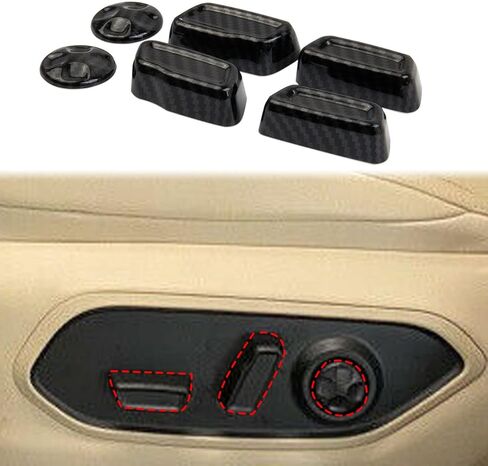 crosselec Carbon Fiber Seat Adjustment Button Cover Trim for Jeep Grand Cherokee L 2021-2024 for Grand Cherokee 2022-2024 in Saudi Arabia