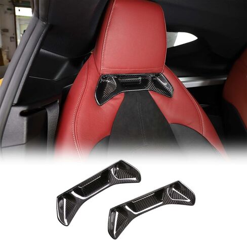 Fit for Toyota Supra GR A90 A91 MK5 2019-2026 Real Carbon Fiber Seat Back Trim Cover, Car Interior Seat Back Protection Decorative Frame Cover 2Pcs (Black) in Saudi Arabia