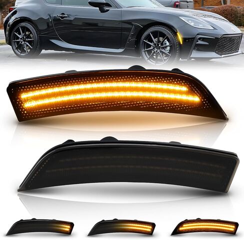 Bestview LED Side Marker Lights Compatible with T-oyota GR68/S-ubaru BRZ ZD8 2022-2025, Front Bumper Amber LED Lamps with Smoked Lens in Saudi Arabia