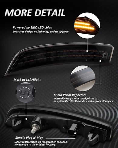 Bestview LED Side Marker Lights Compatible with T-oyota GR68/S-ubaru BRZ ZD8 2022-2025, Front Bumper Amber LED Lamps with Smoked Lens in Saudi Arabia