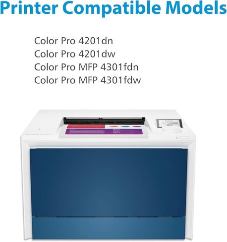 خرطوشة حبر 210X عالية الإنتاجية 4 عبوات | مع شريحة بديلة متوافقة مع 210X 210A W2100X W2100A لحبر الطابعة Color Laser Pro 4201dn 4201dw Pro MFP 4301fdn 4301fdw | أسود سماوي أصفر أرجواني in Kuwait