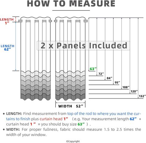DIVA EN CAMINO DEC Outdoor Patio Curtain Waterproof Darkening Thermal Insulated Indoor Curtains for Bedroom, Porch, Living Room, Pergola, Cabana, W52 x L63, Navy, Set of 2 Panels in Kuwait