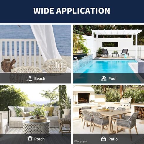 DIVA EN CAMINO DEC Outdoor Patio Curtain Waterproof Darkening Thermal Insulated Indoor Curtains for Bedroom, Porch, Living Room, Pergola, Cabana, W52 x L63, Navy, Set of 2 Panels in Kuwait