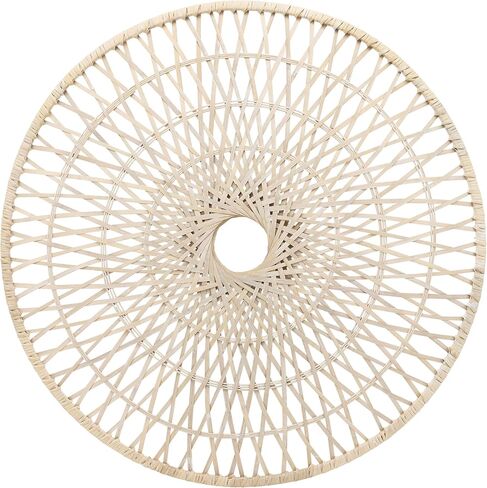 Wicker Round Accent – Boho Wall Decor for Living Room & Bedroom, Woven Rattan & Bamboo Wood Home Decor, Boho Basket Wall Hanging, Bohemian Art, Indoor/Outdoor Use - 36", Brown in Saudi Arabia