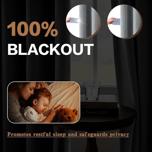 DONREN ستائر تعتيم كاملة لغرفة النوم، ستائر نافذة كتانية عازلة للحرارة معزولة لتقليل الضوضاء لغرفة المعيشة وغرفة الأطفال، رمادي حمامة، طول 52 × 95 بوصة، لوحتان in Kuwait