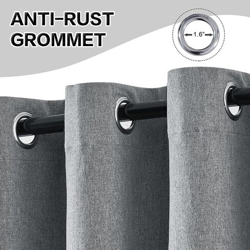 DONREN ستائر تعتيم كاملة لغرفة النوم، ستائر نافذة كتانية عازلة للحرارة معزولة لتقليل الضوضاء لغرفة المعيشة وغرفة الأطفال، رمادي حمامة، طول 52 × 95 بوصة، لوحتان in Kuwait