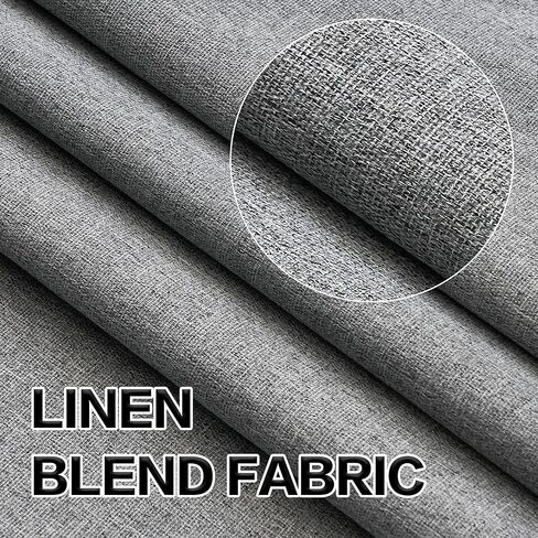 DONREN ستائر تعتيم كاملة لغرفة النوم، ستائر نافذة كتانية عازلة للحرارة معزولة لتقليل الضوضاء لغرفة المعيشة وغرفة الأطفال، رمادي حمامة، طول 52 × 95 بوصة، لوحتان in Kuwait