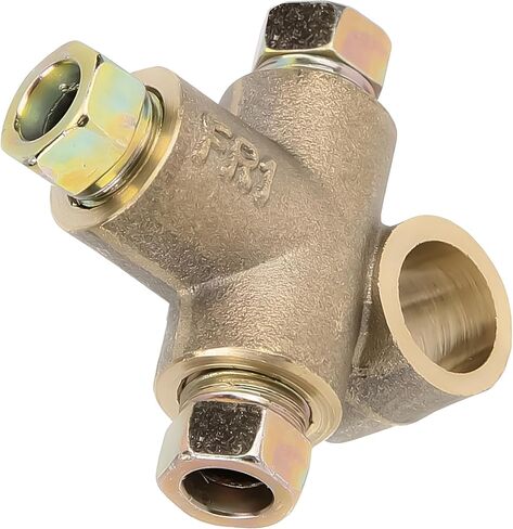 3 Way T-Shape Brake Line Tee, Brass Brake Oil Line Tee Fitting Short Union with M10 Male Nuts, Automotive Elbow Connector Replacement Accessories, Fit for 3/16 Inch Pipe in Saudi Arabia